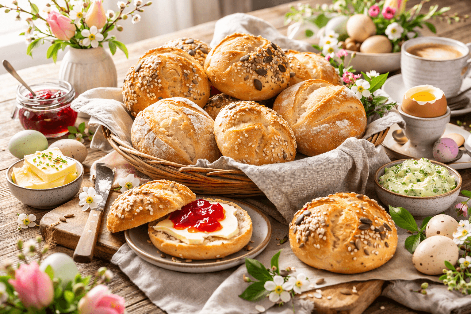 Brötchen in einem Korb